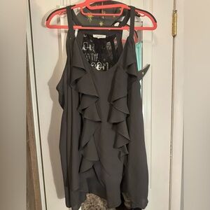 Maurices grey ruffle tank top